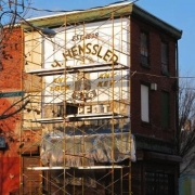 Henssler sign with scaffolding