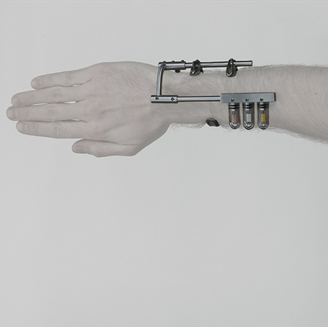 image of an arm wearing one of Bryan Kekst Brown's body-activated sculptures