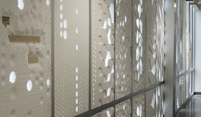 Styrofoam structures on windows 