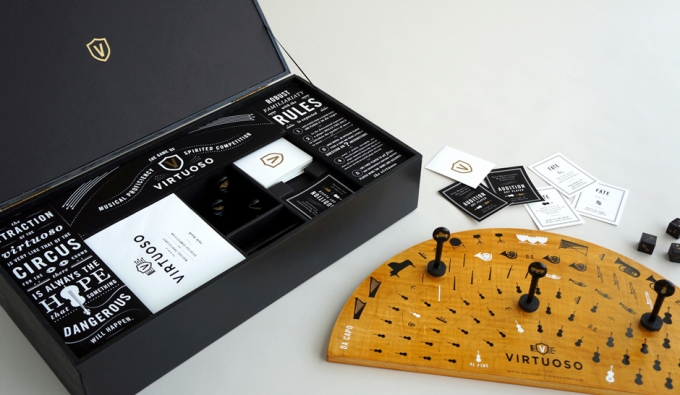 music board game box and board
