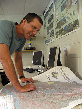 Photo - Jeff Featherstone looking at a map