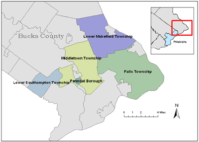 Graphic - Bucks County communities which participated in the plan