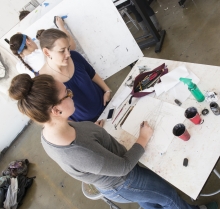 Professor with student in studio Professor with student in studio