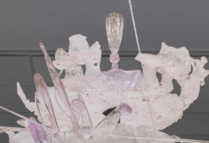 Detail of light pink glass artwork by John Dillard