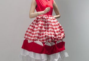 a student-made dress featured in the foundations exhibition