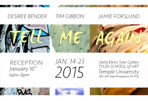 Poster for Tell Me Again exhibiton