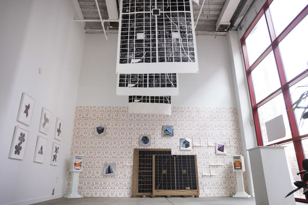 Installation view, Amze Emmons: Playing the Grid