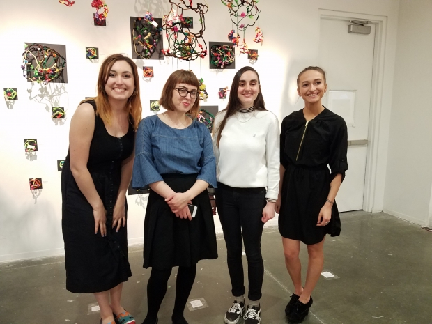 this year's 4 student teachers, Brooke Mulroy, Madeline Willis, Maria Chambers, and Anna Capriotti, photographed at the Art of Student Teaching