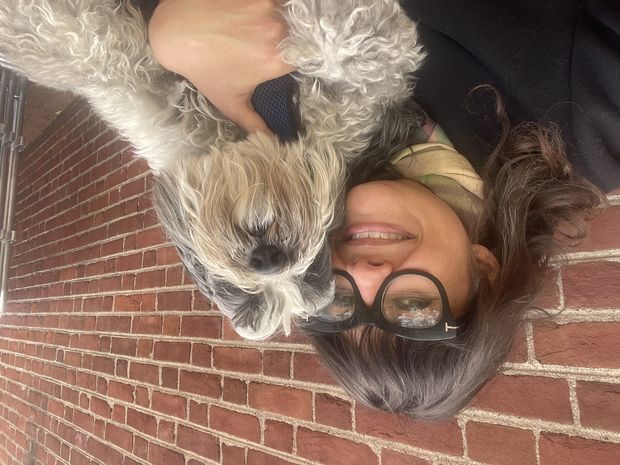 Erin Riley-Lopez and Max the dog Erin Riley-Lopez and Max the dog