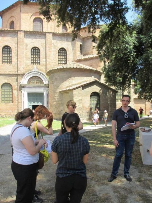 Joseph Kopta teaching at the Basilica of San Vitale in Ravenna, Italy