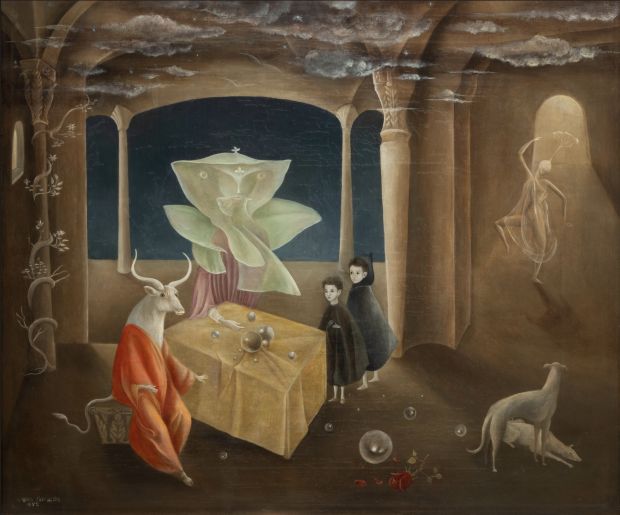 Leonora Carrington, Leonora Carrington And Then We Saw the Daughter of the Minotaur 1953 Surrealist painting by Leonora Carrington