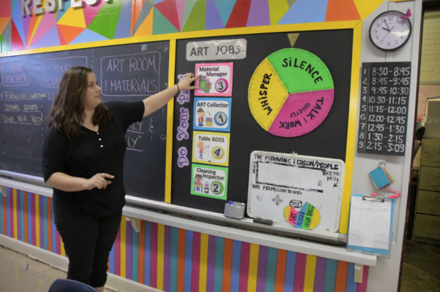 Margarita Logvinov teaches in her classroom