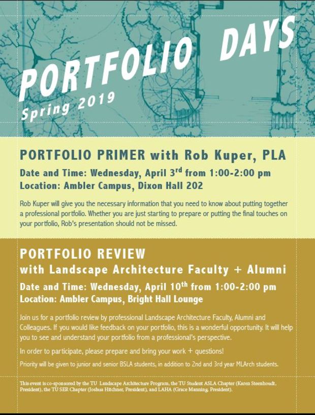 portfolio review informational flyer