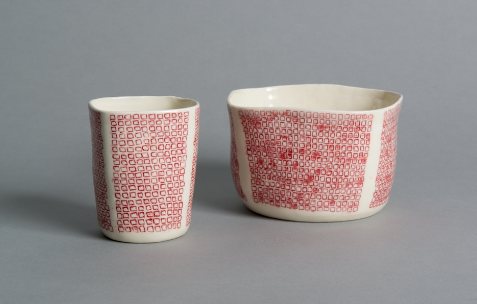 ceramics pieces red