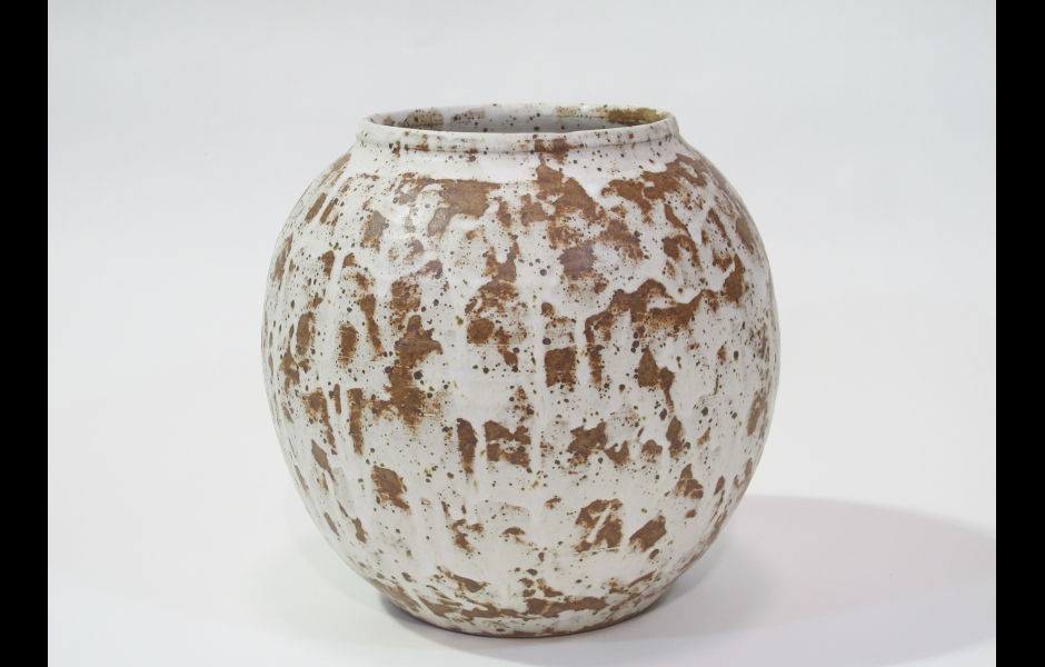 Stoneware Vessel with White Glaze