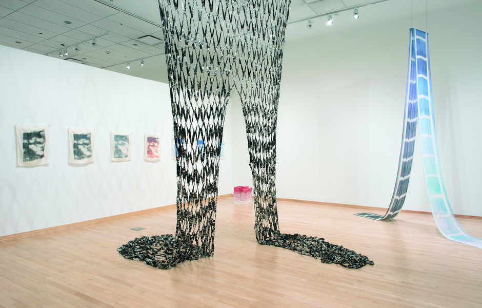 Gallery installation view of fibers artwork by Anna Bockrath