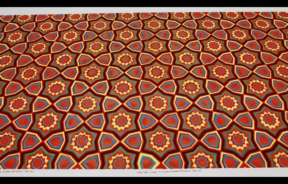 patterned silkscreened fabric