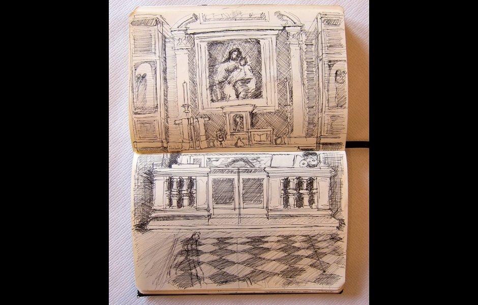 detail of student sketchbook