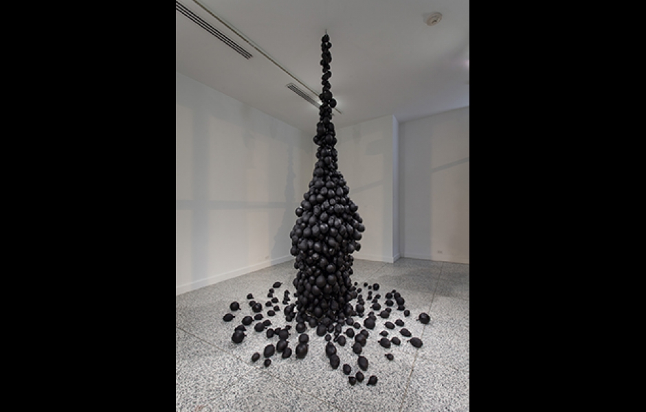 Emma Salamon, black wax balloons
