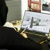 student working in architecture program