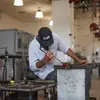 glassworker in studio