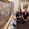 Curator Adrienne Neszmelyi-Romano, left, and former Assistant Curator Louise Feder, in the Michener Museum.