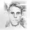Pixelated black-and-white headshot portrait of Daniel Krauss