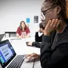 student looking at computer